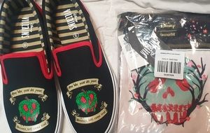 Disney Villian Poison Apple Slides Size:9 NEW & Loungefly Passport Bag NWT